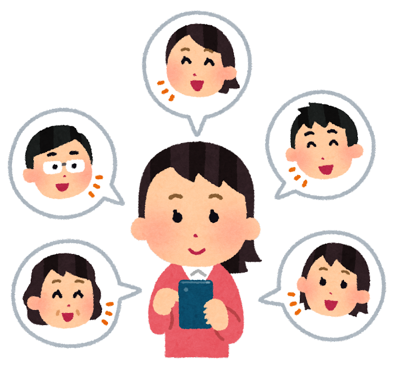 SNSをやる人のイラスト